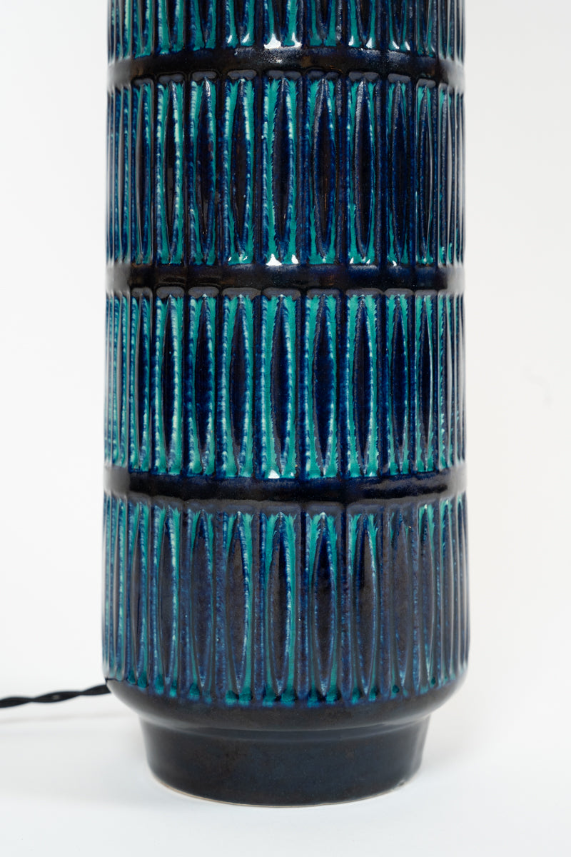 Paire de grandes lampes en céramique émaillée