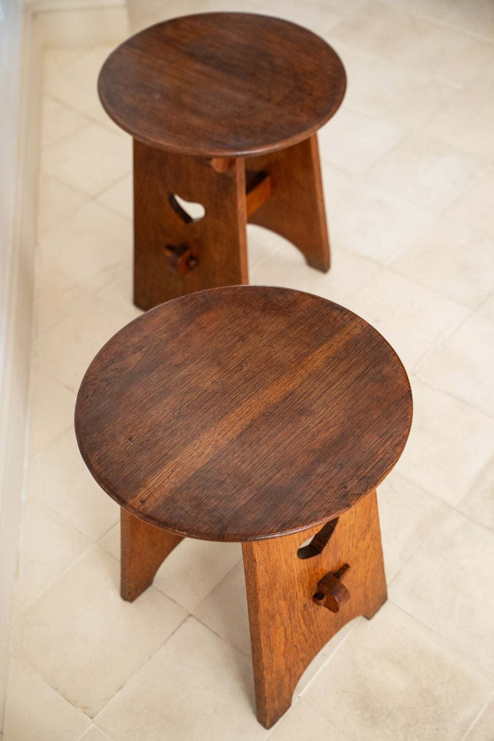 Pair Arts and Crafts side tables