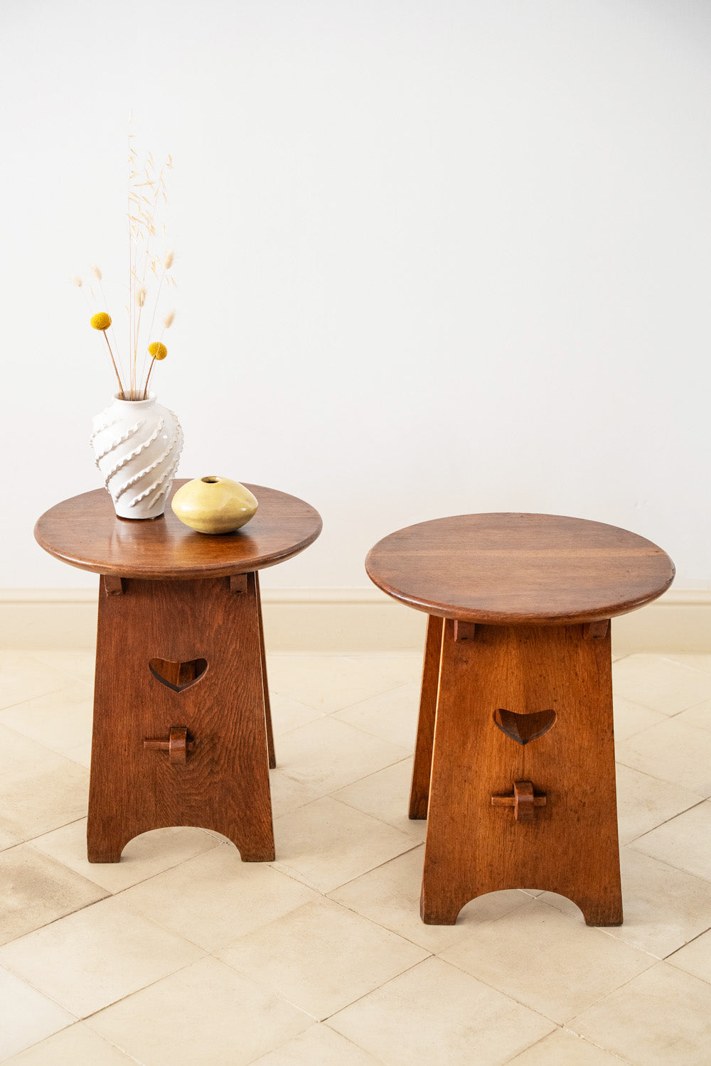 Pair of Arts and Crafts side tables