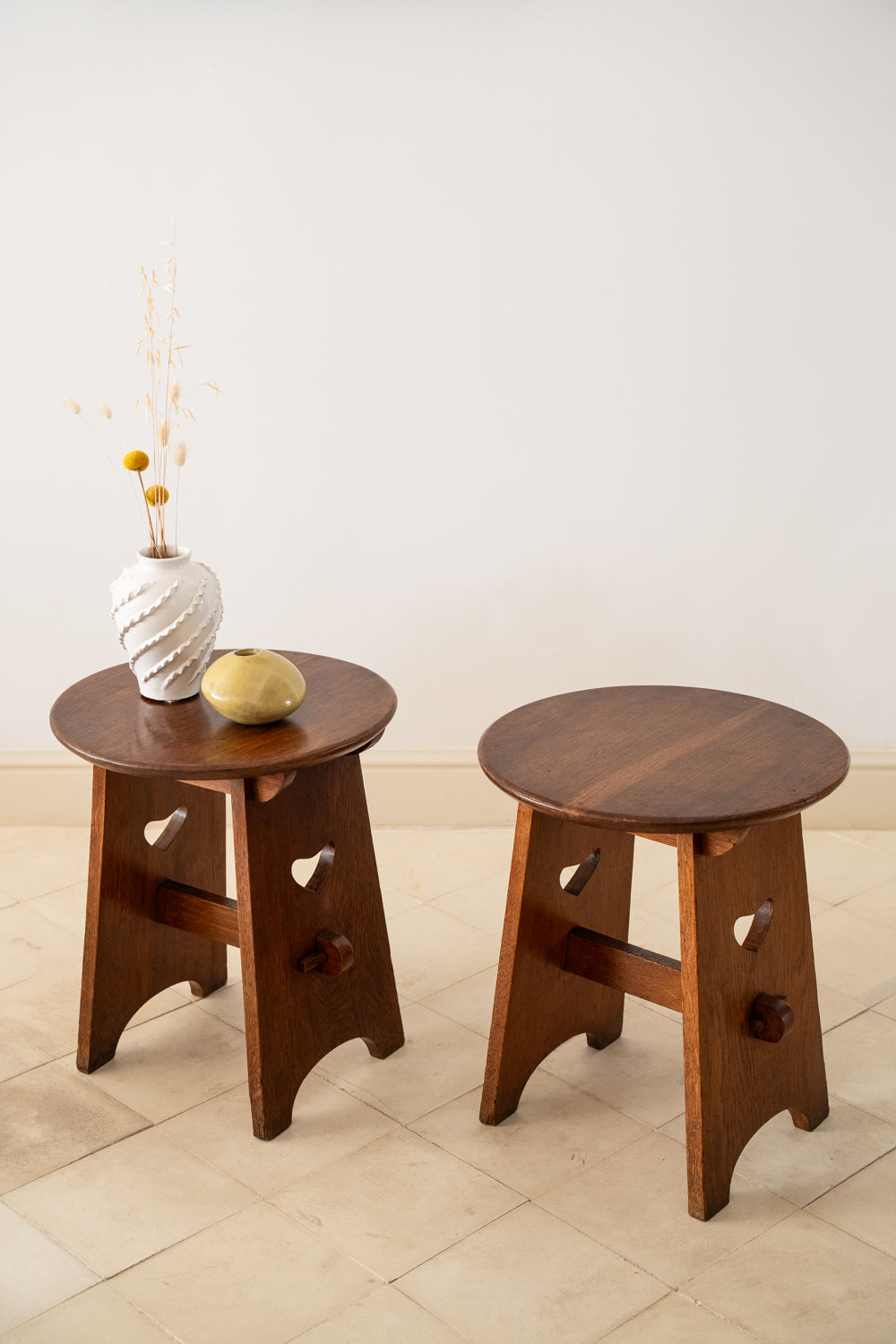 Pair Arts and Crafts side tables