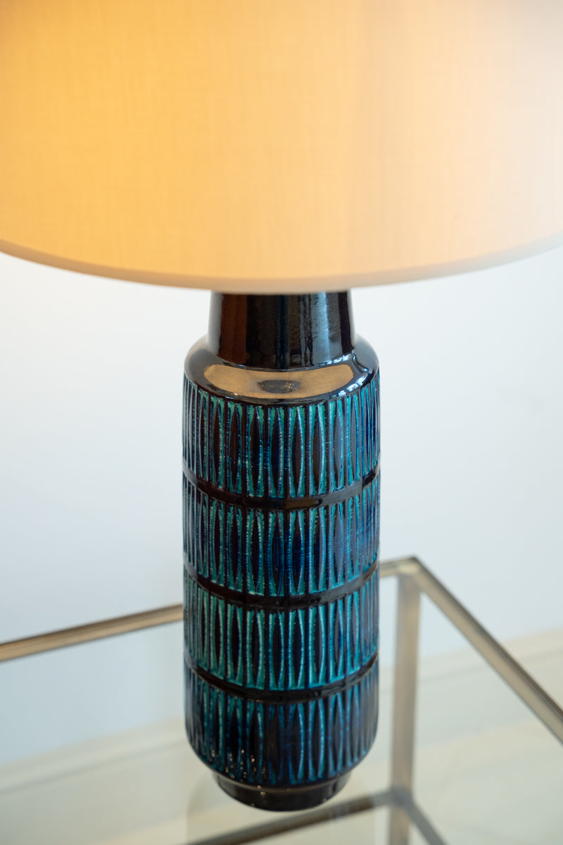 Paire de grandes lampes en céramique émaillée