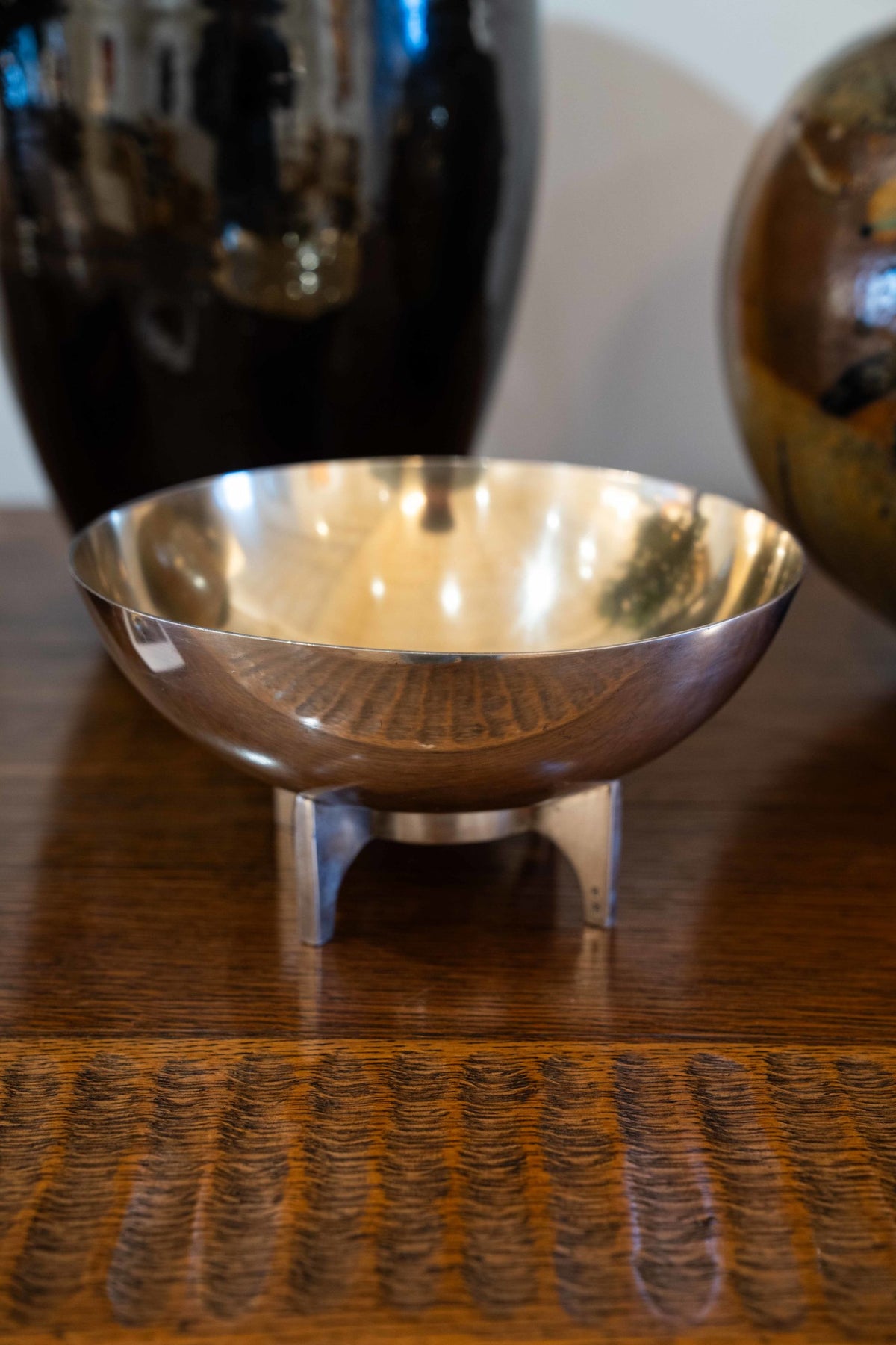 Coupe en métal argenté et placage d’or