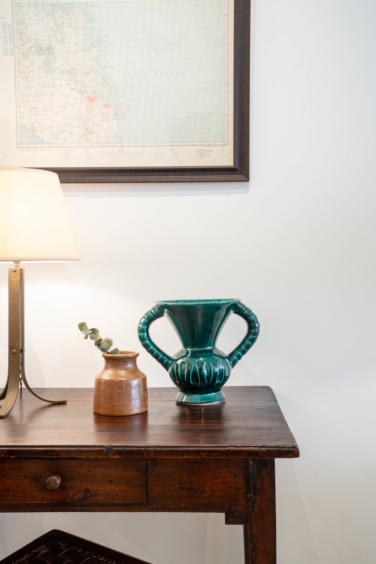 Green enamelled ceramic vase