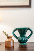 Vase en céramique émaillée vert