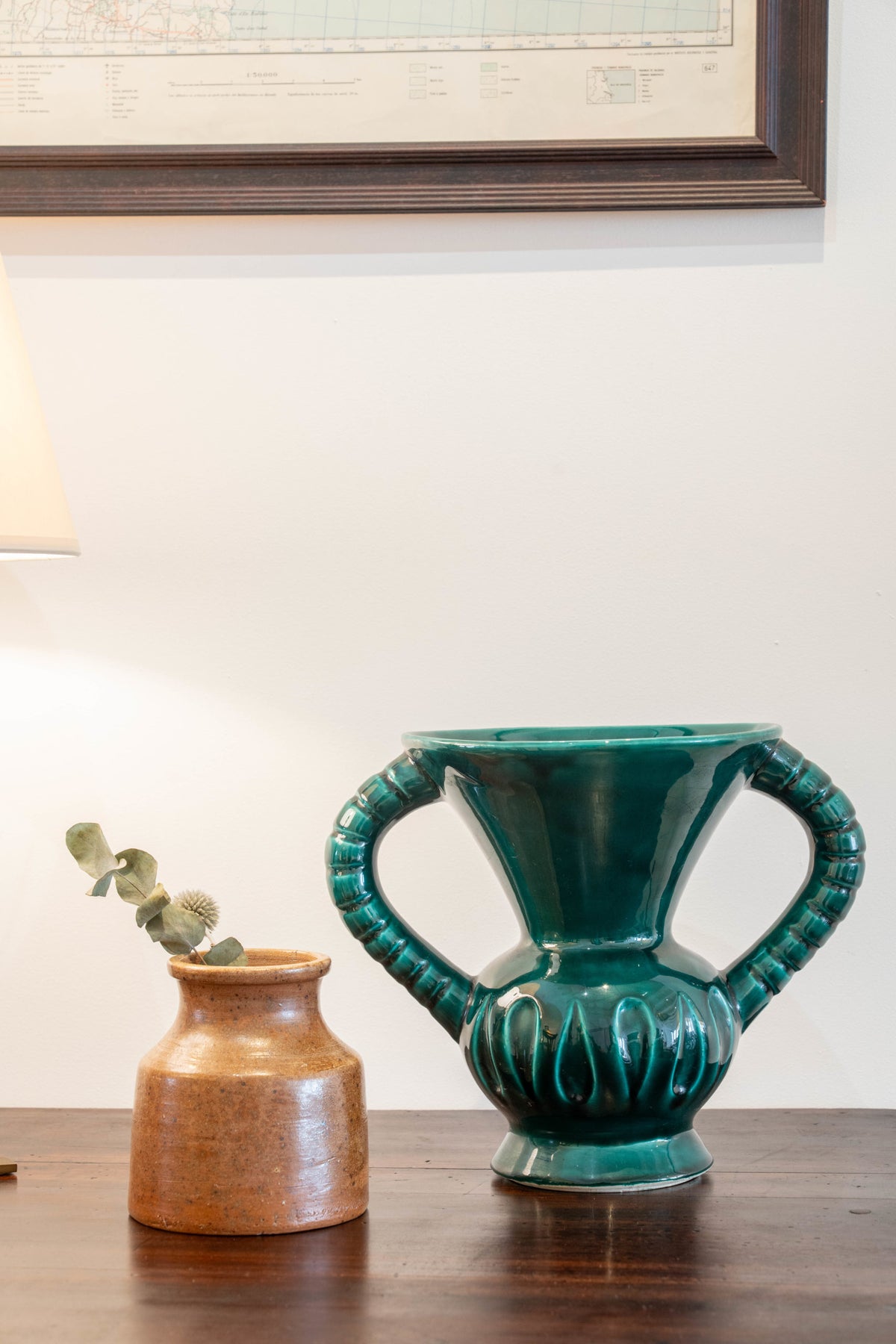 Green enamelled ceramic vase