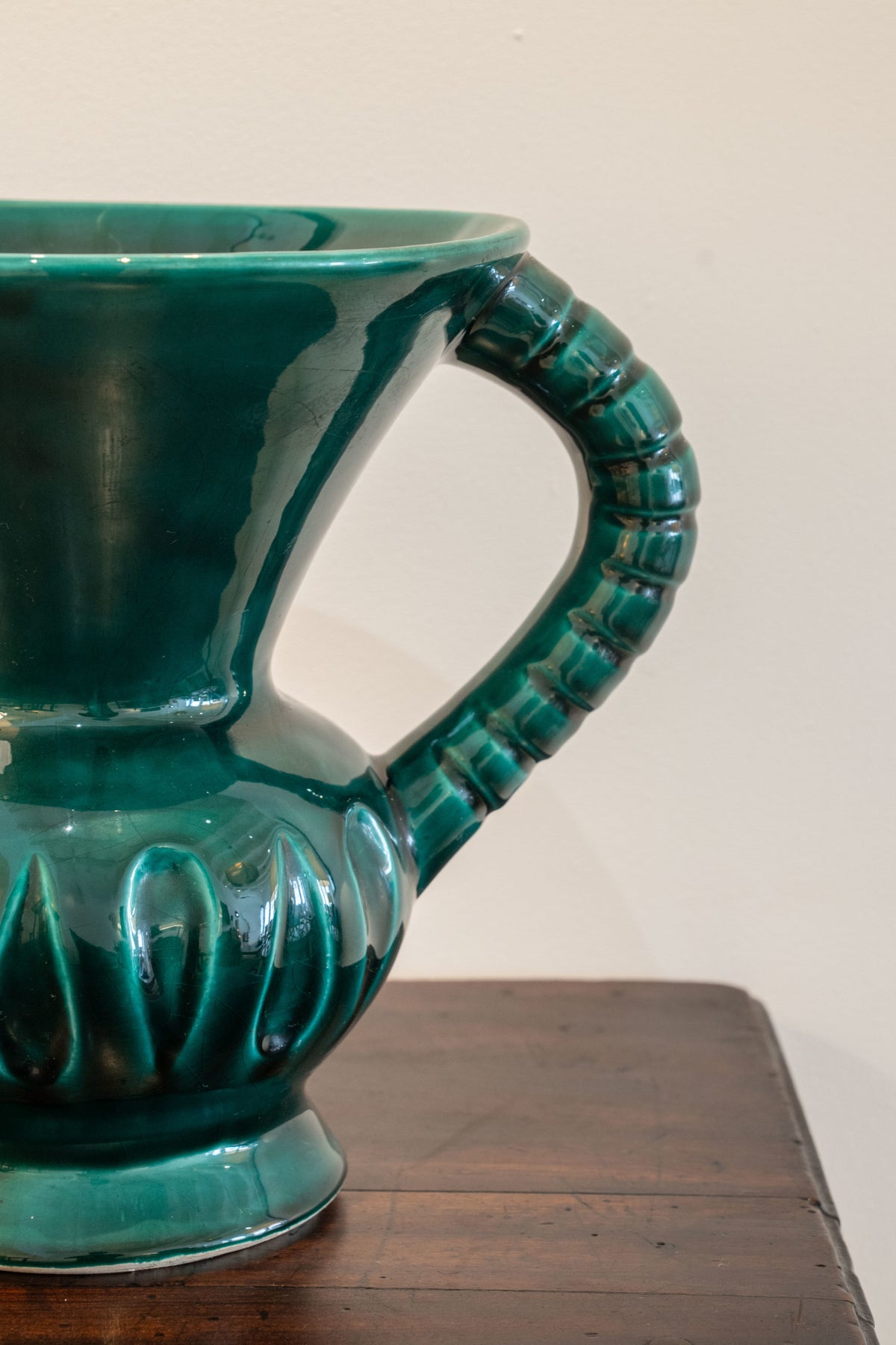 Green enamelled ceramic vase