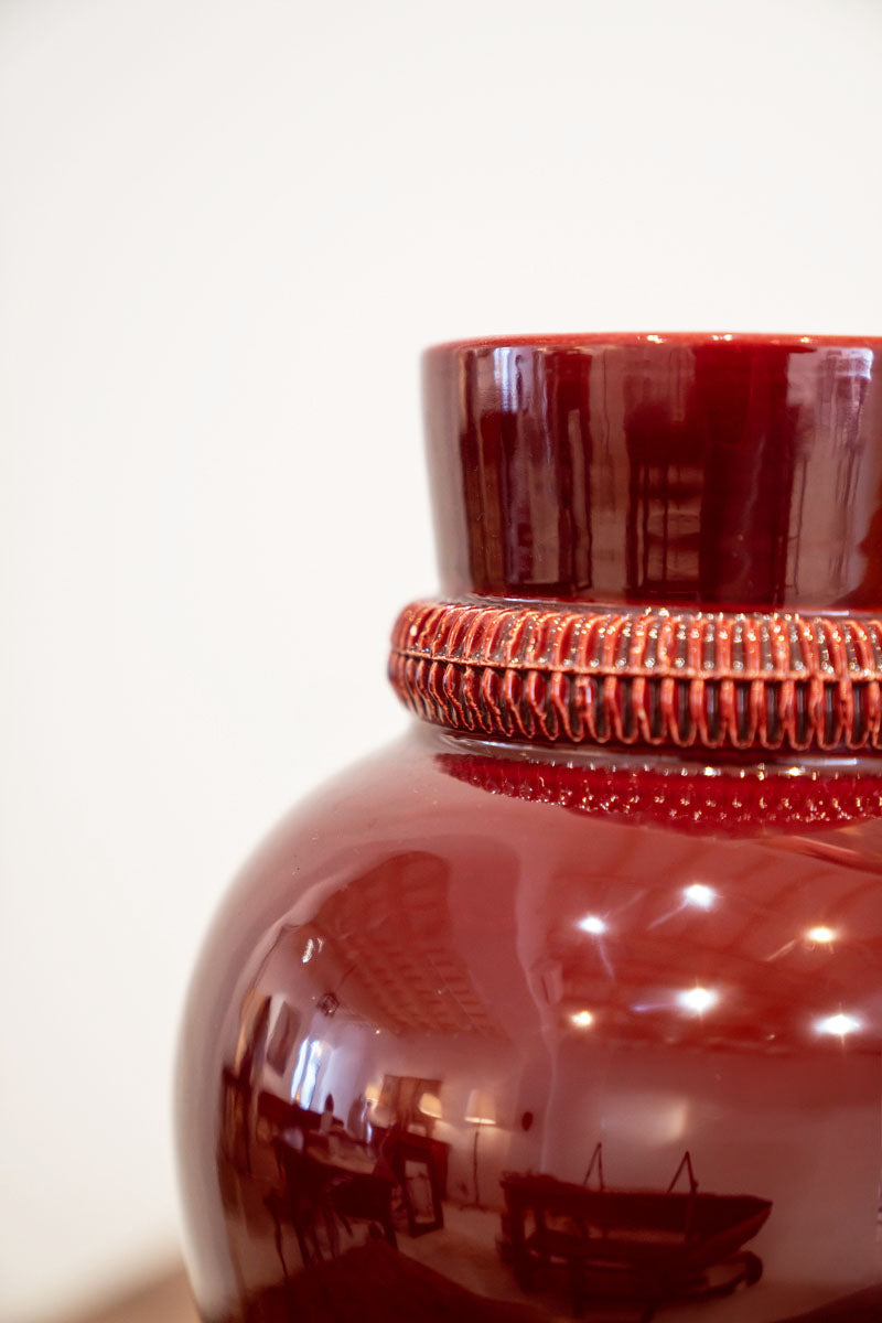 Oxblood glazed ceramic vase