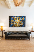 Sofá Chesterfield de cuero negro