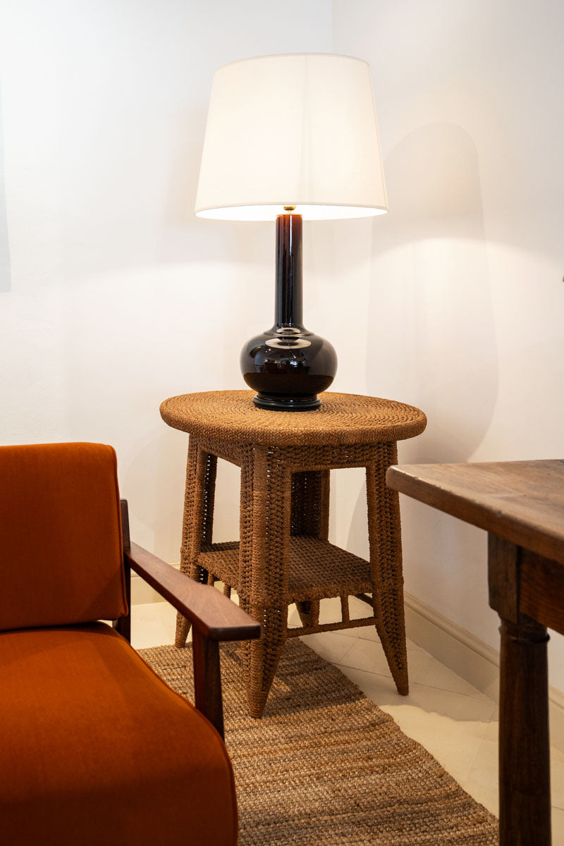Tall glazed ceramic table lamp