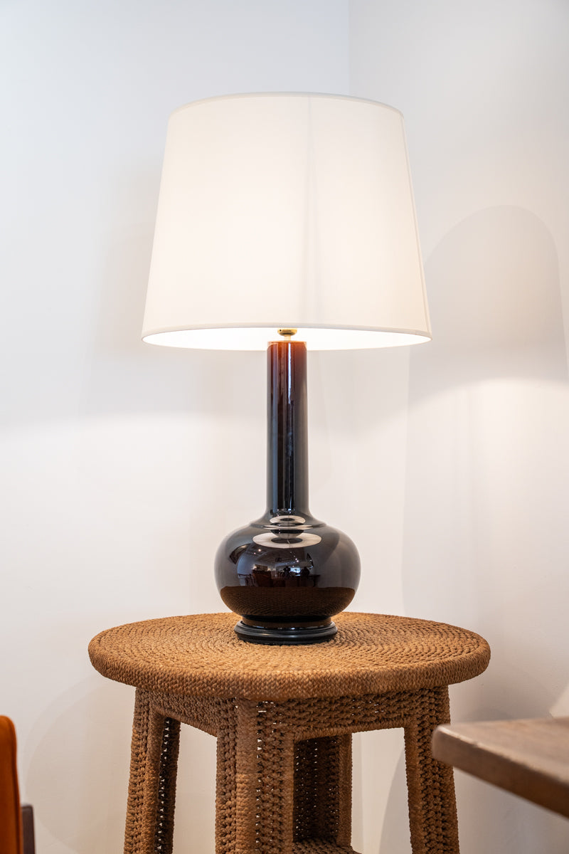 Tall glazed ceramic table lamp