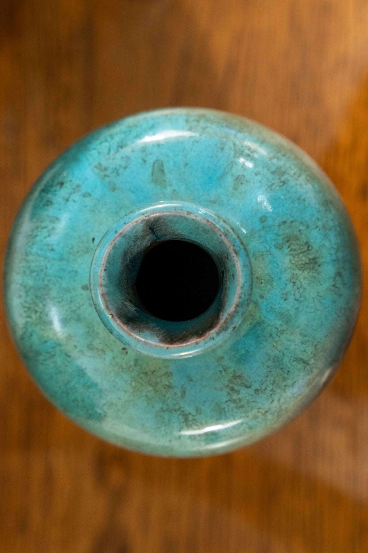 Vase bleu turquoise en céramique émaillée