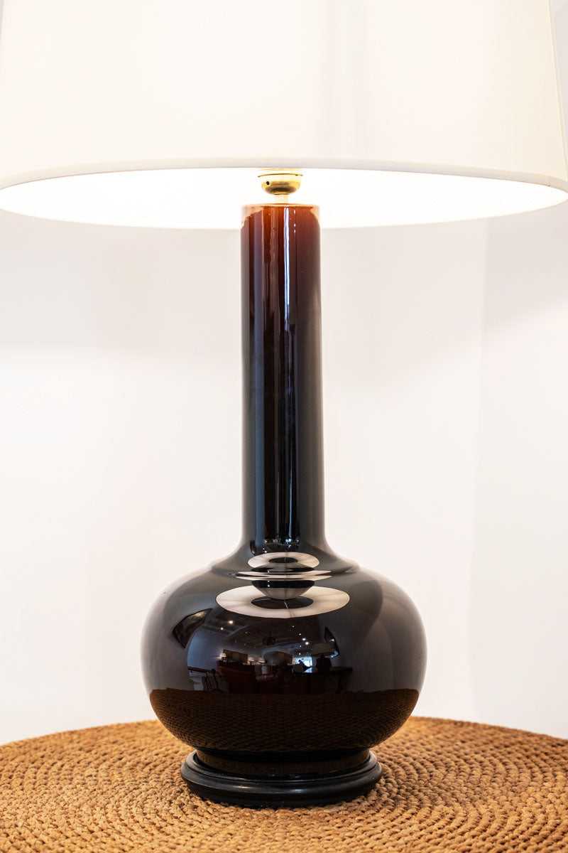 Tall glazed ceramic table lamp