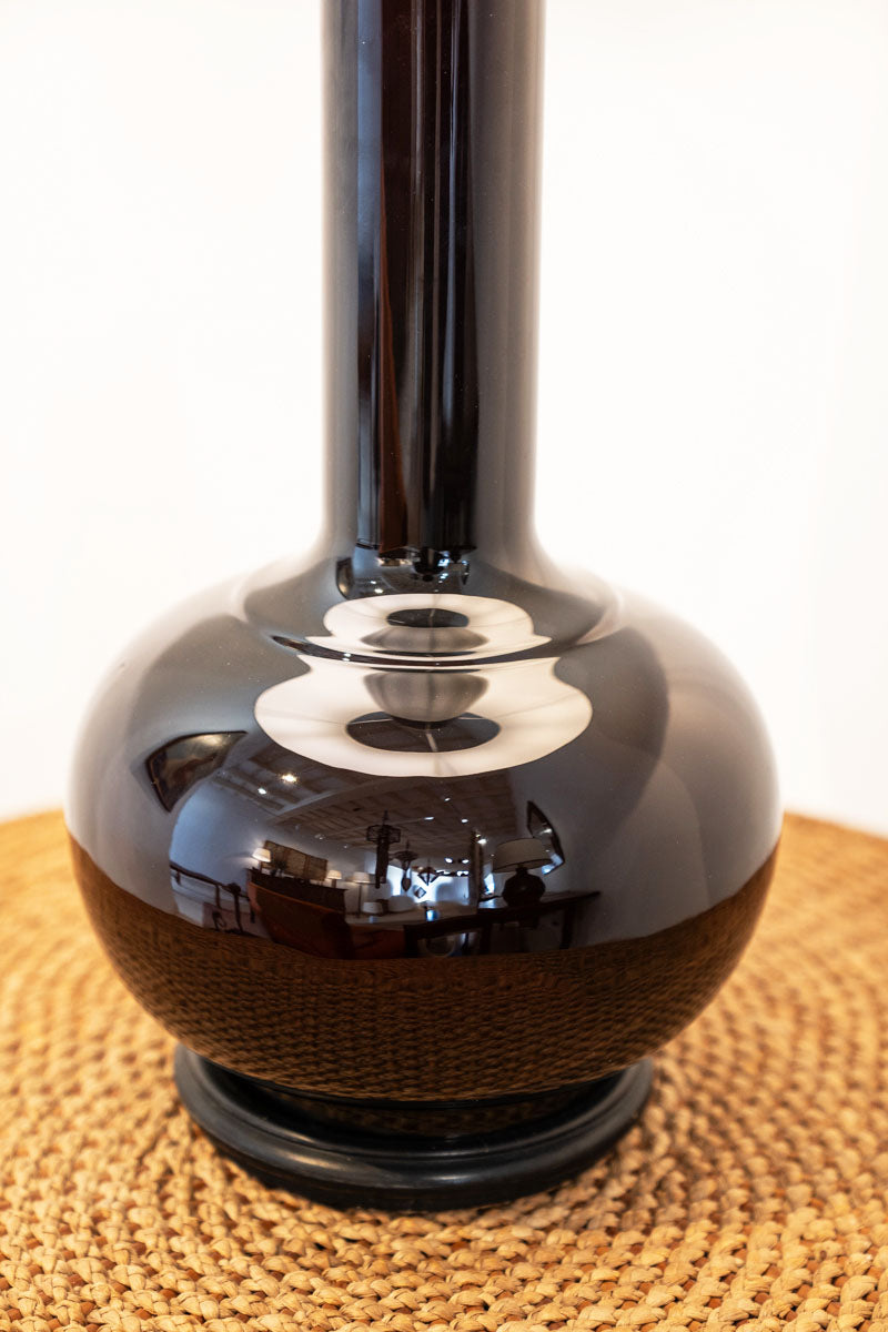 Tall glazed ceramic table lamp