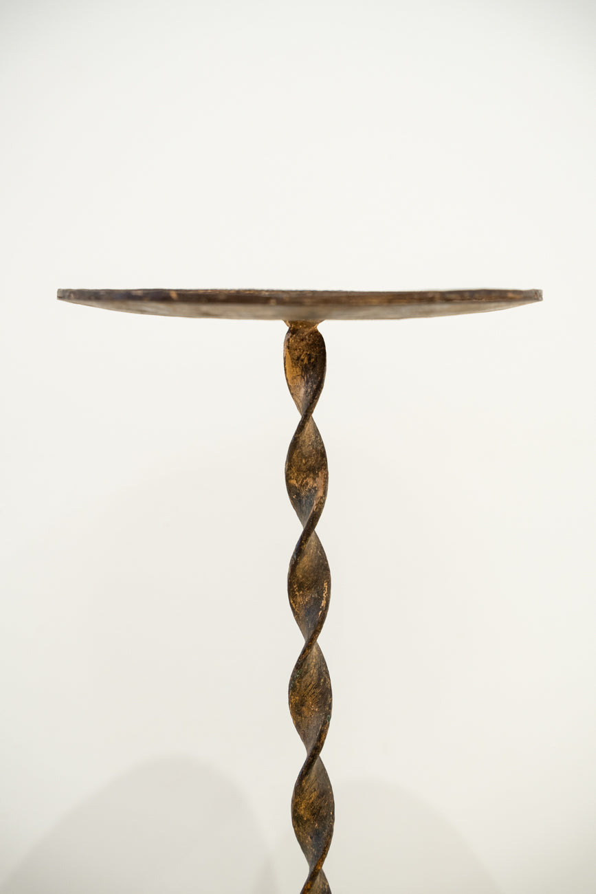 Table Martini en fer forgé au pied tourné