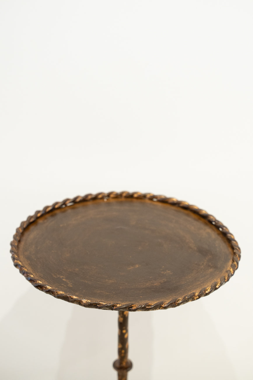 Gilded wrought iron Martini side table