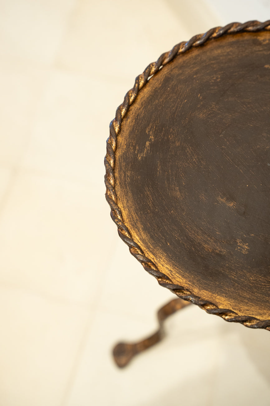 Gilded wrought iron Martini side table