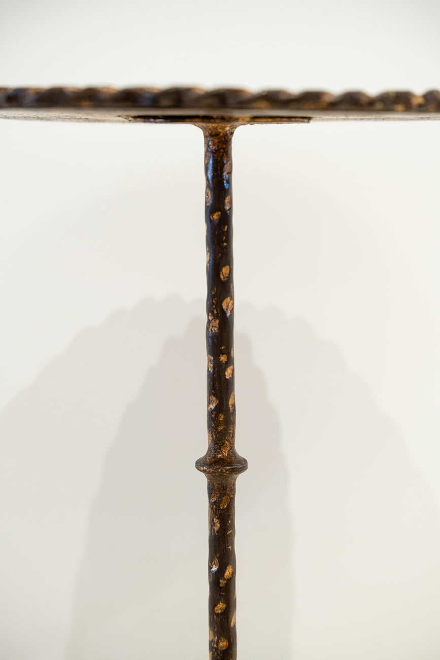 Gilded wrought iron Martini side table
