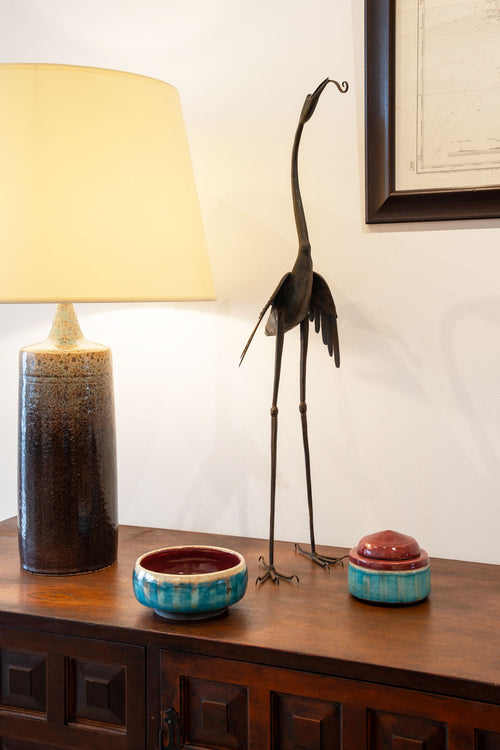 A bowl and an enamelled ceramic box