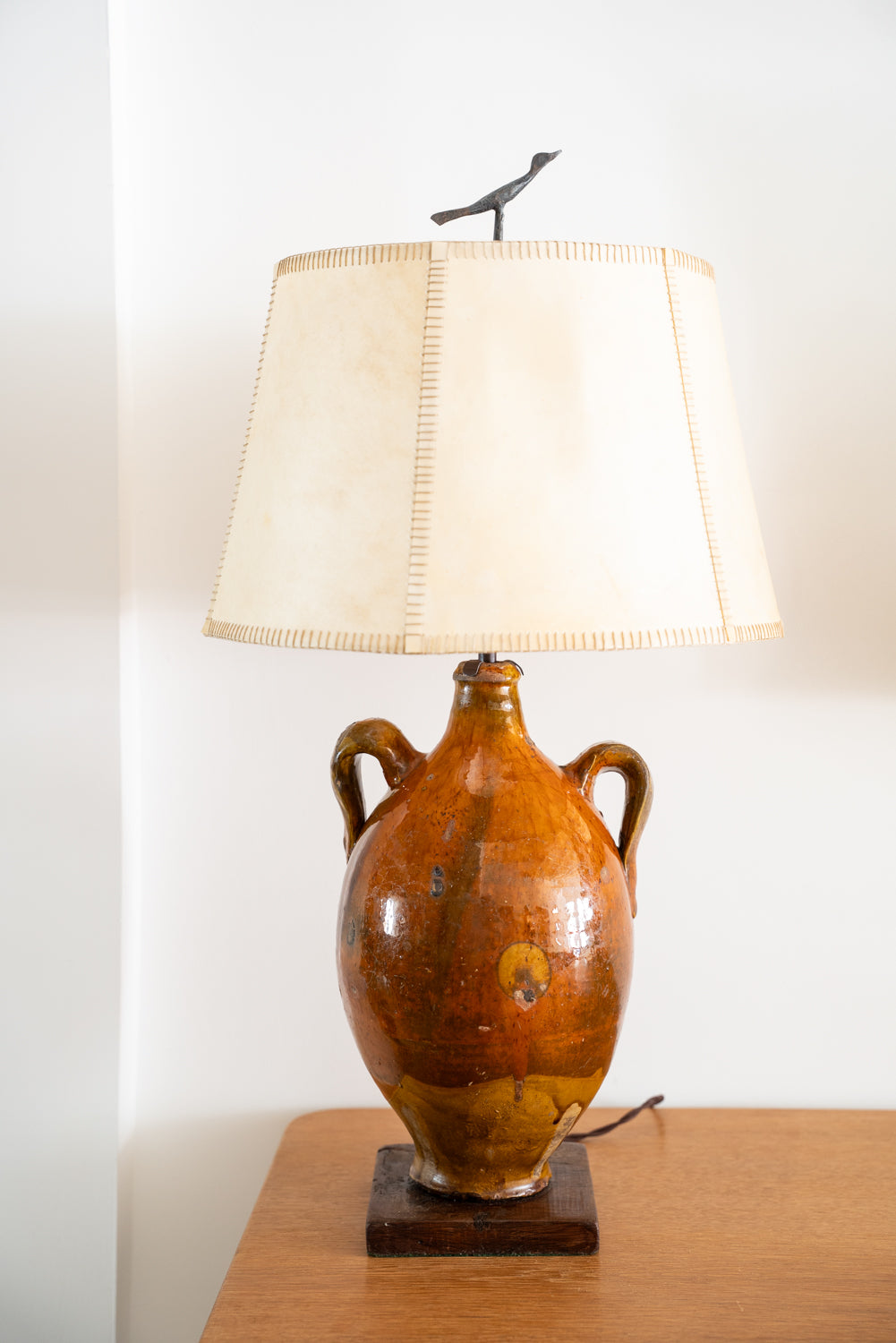 Paire de lampes en terre cuite
