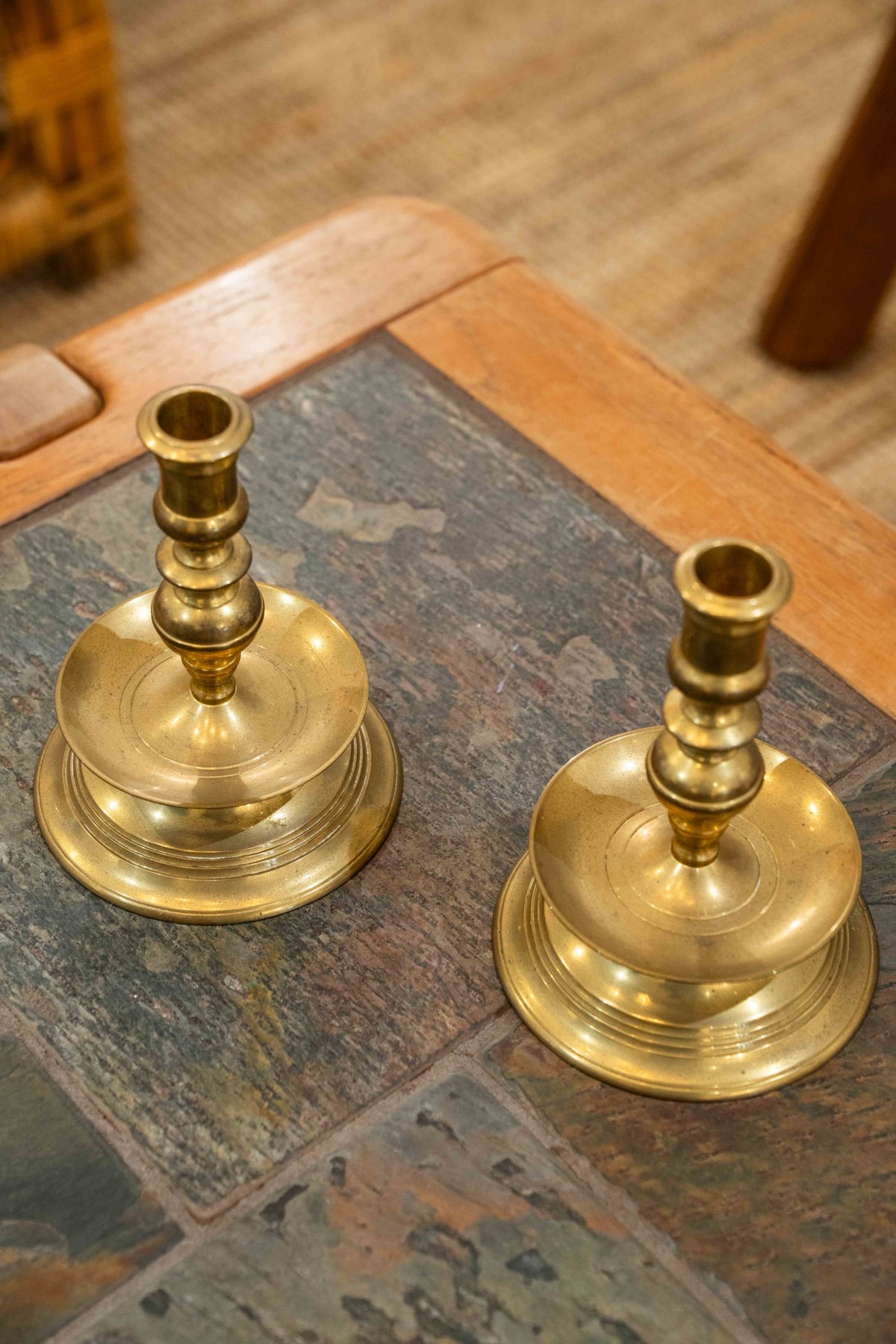 Pair of brass candlesticks