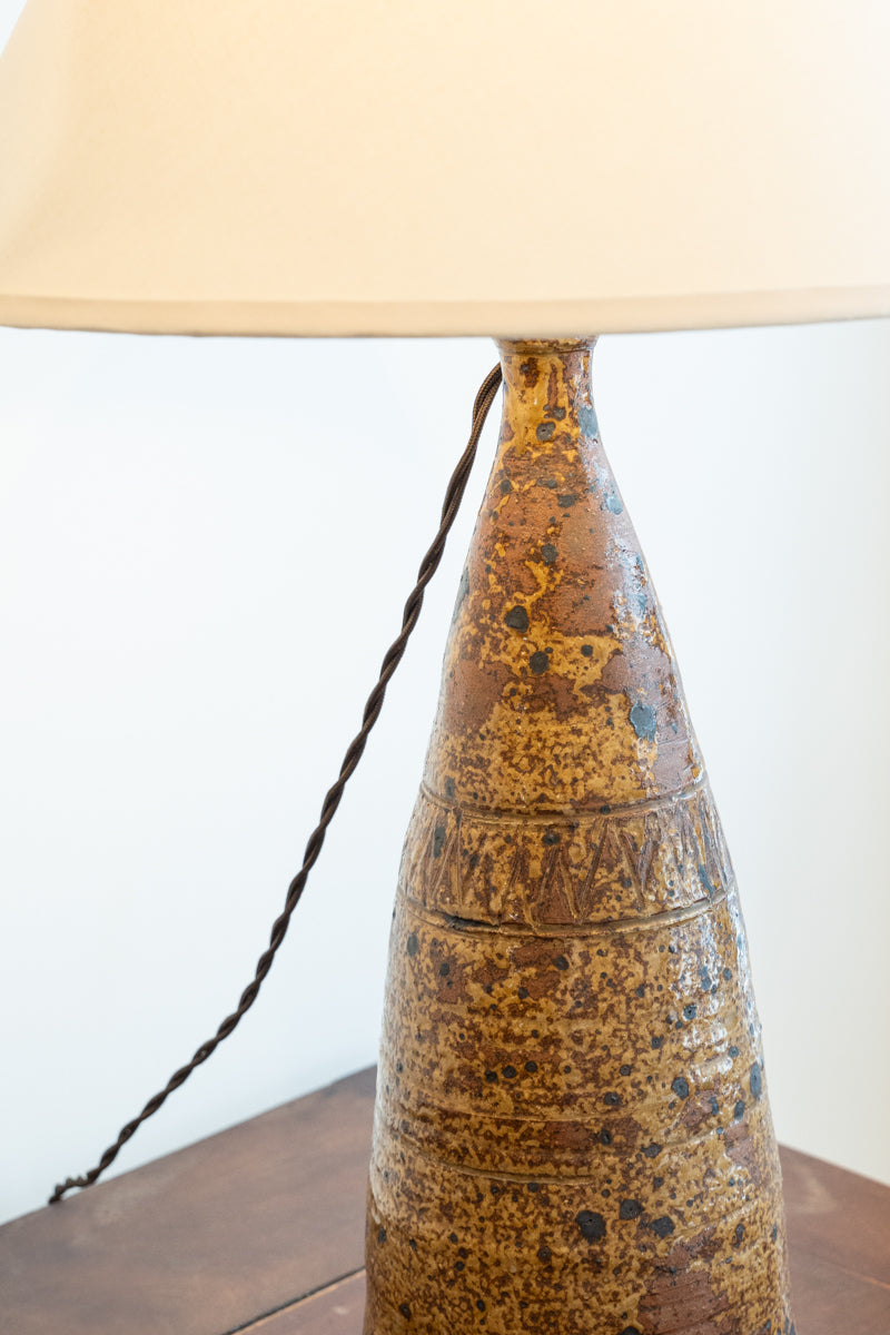 Lampe en grés pyrité