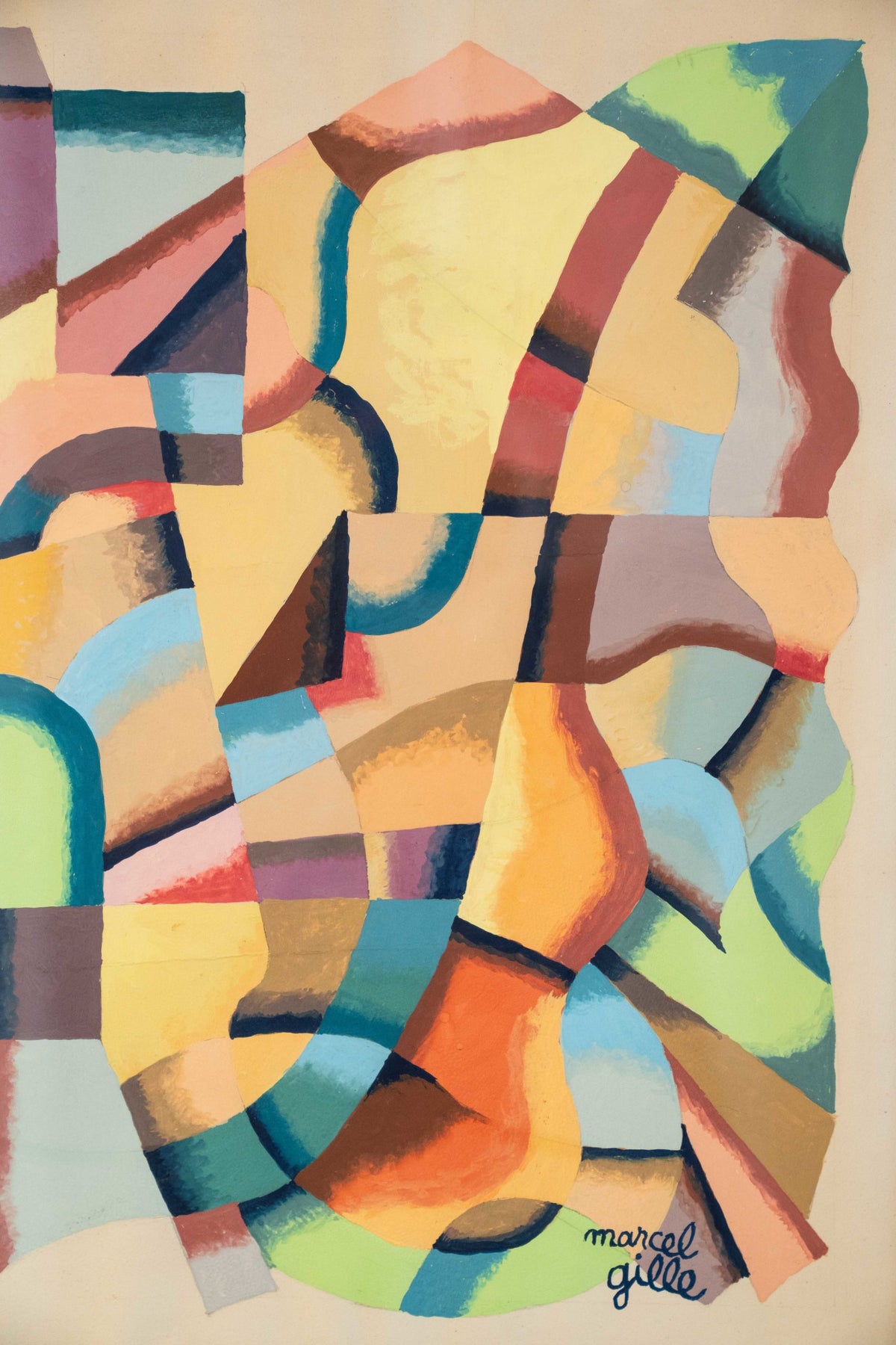 Polychrome abstarct gouache