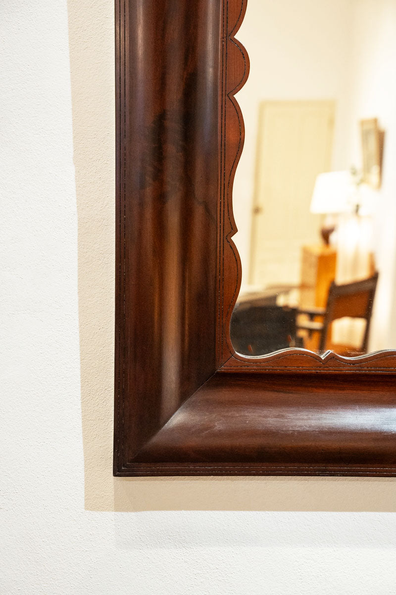 Grand miroir en acajou