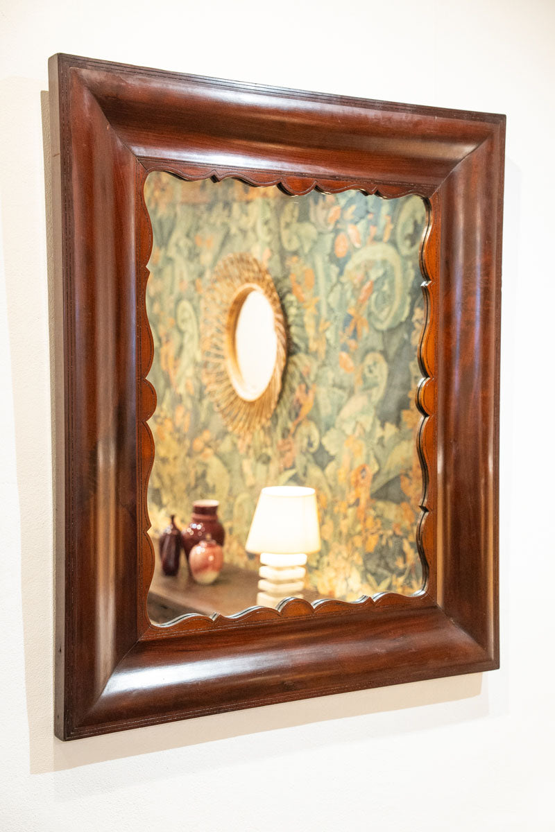 Grand miroir en acajou