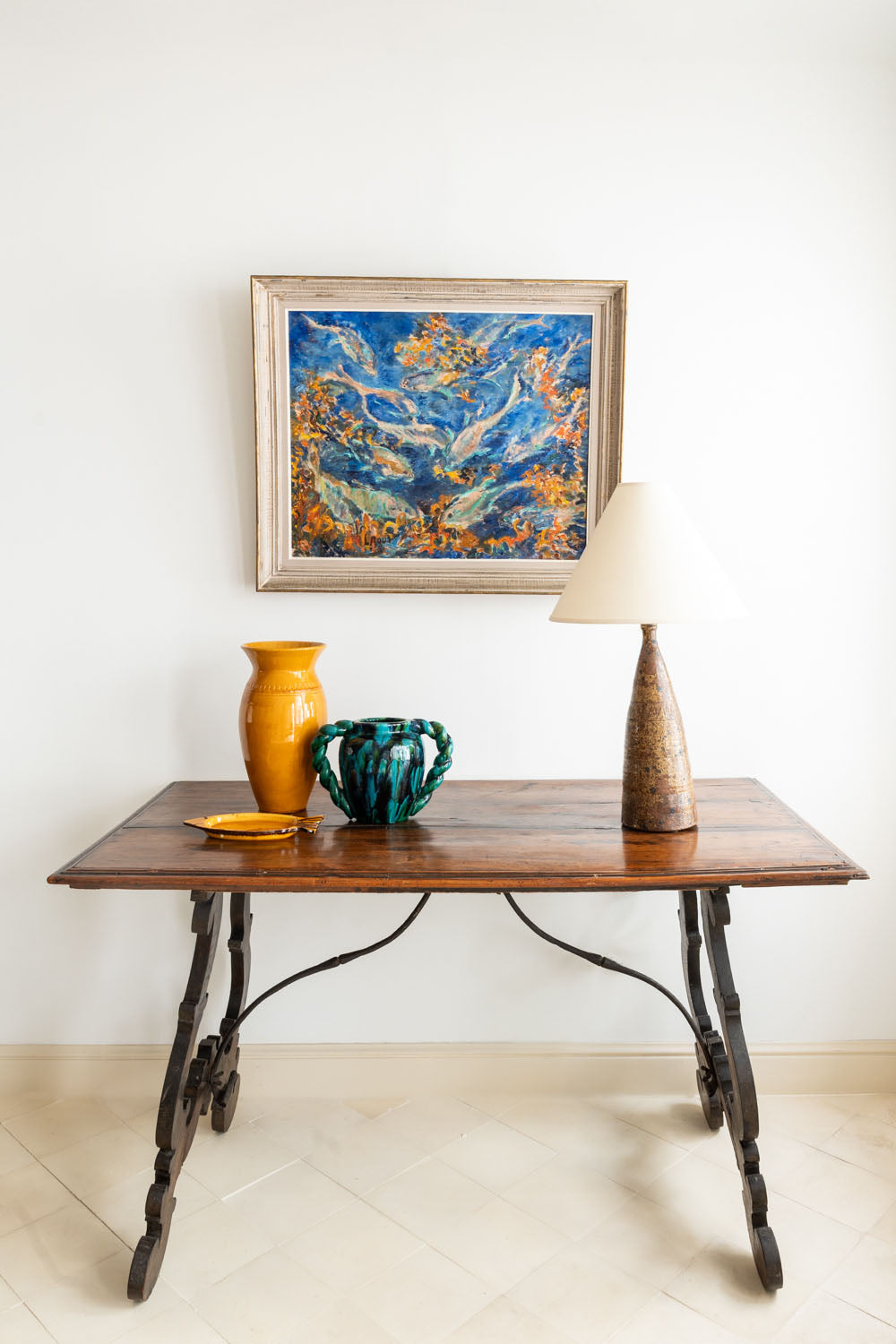 Huile sur toile aux poissons qui nagent