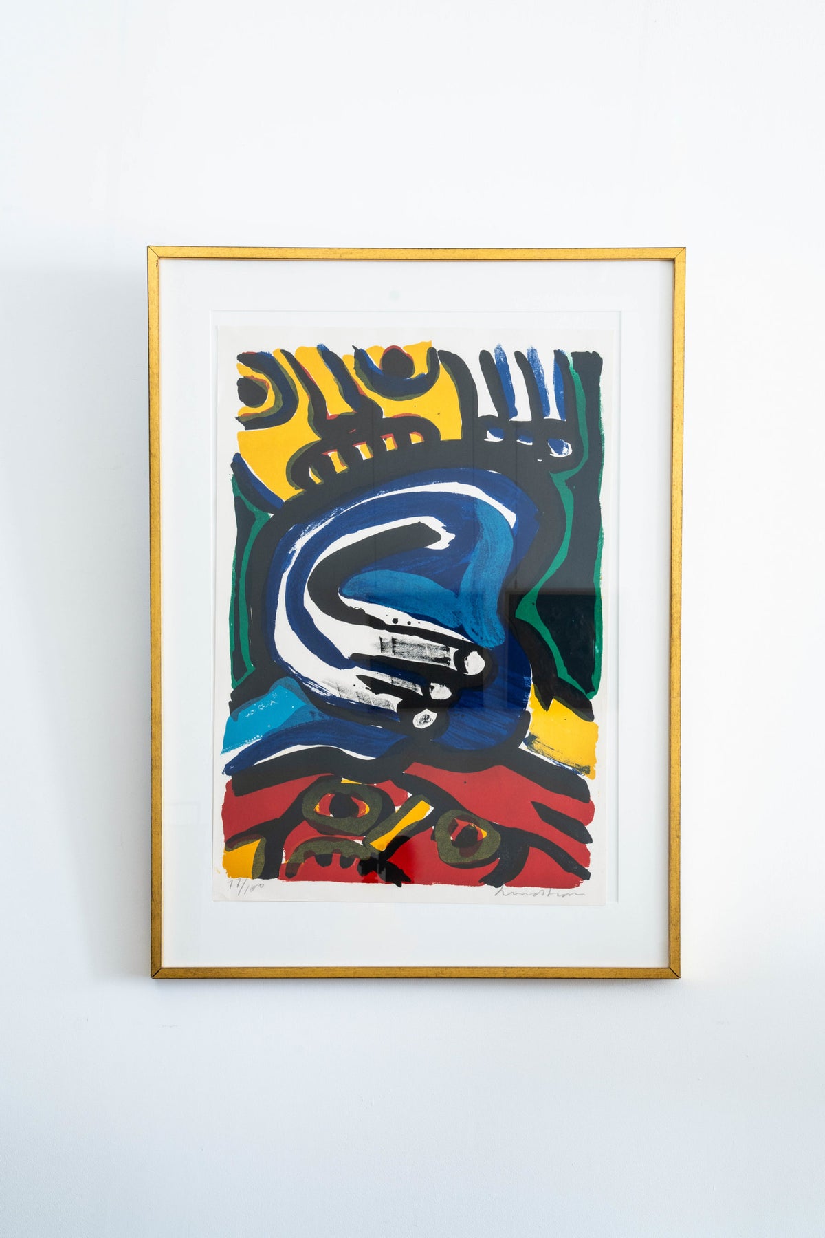 Lithographie polychrome aux deux visages