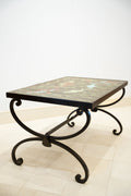Ceramic and wrought iron coffee table
