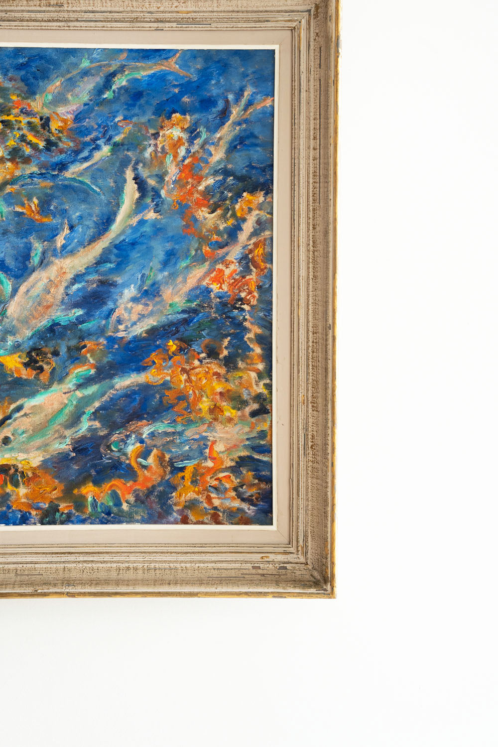 Huile sur toile aux poissons qui nagent