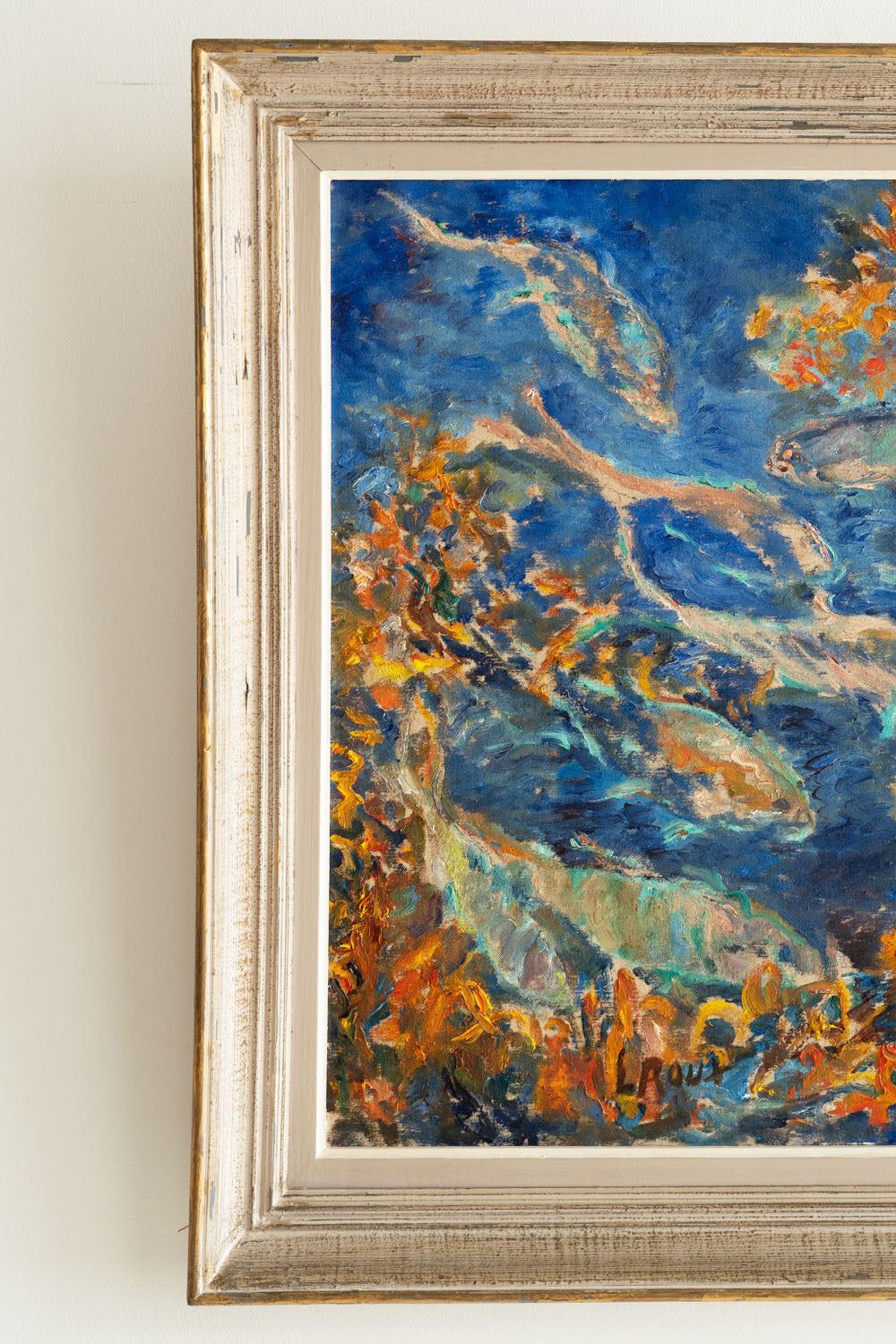 Huile sur toile aux poissons qui nagent