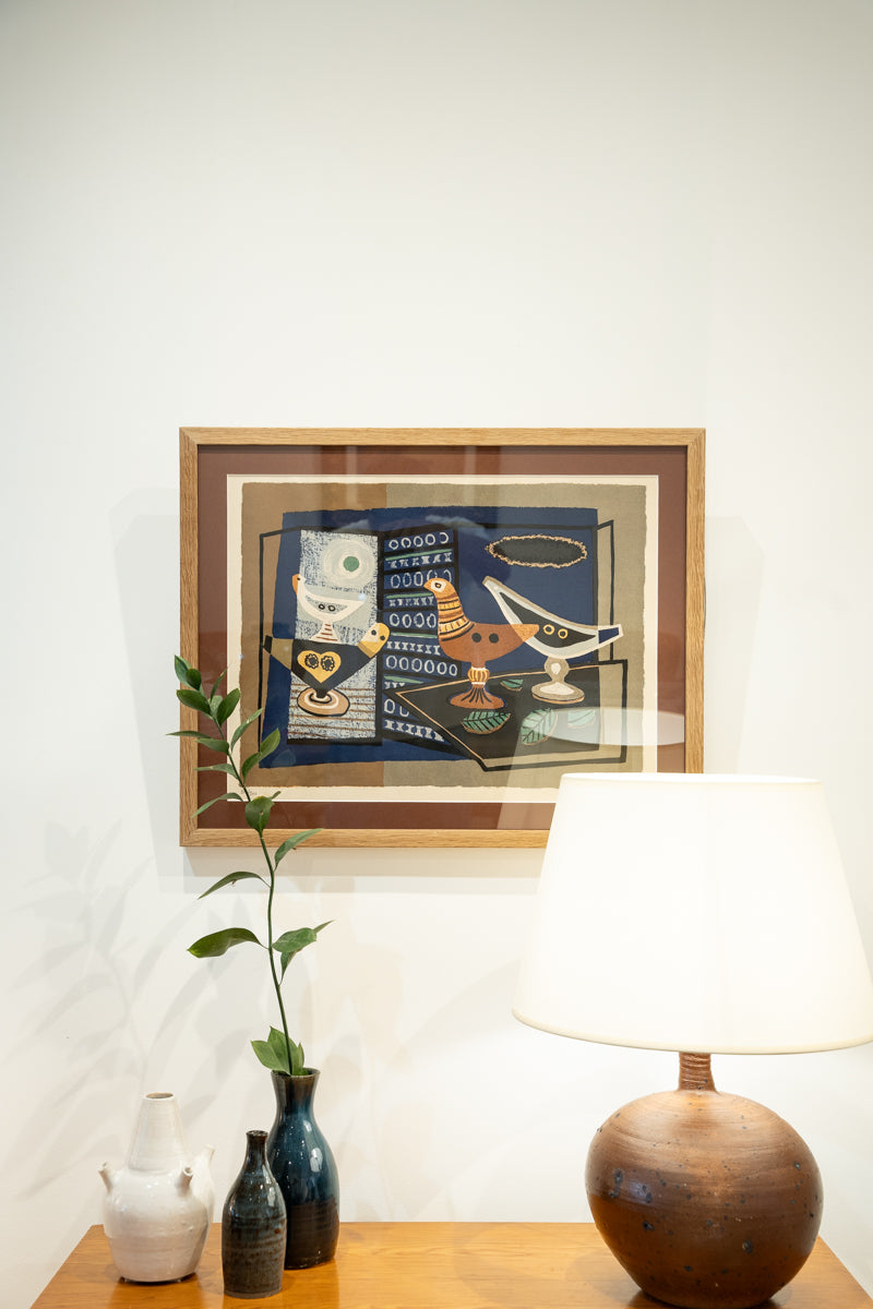 Lithographie aux quatre oiseaux