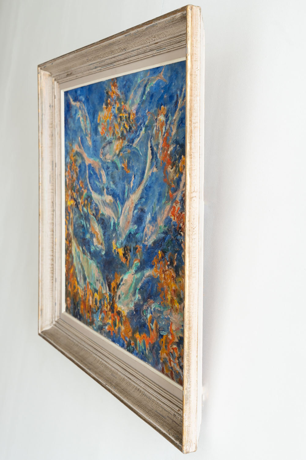 Huile sur toile aux poissons qui nagent