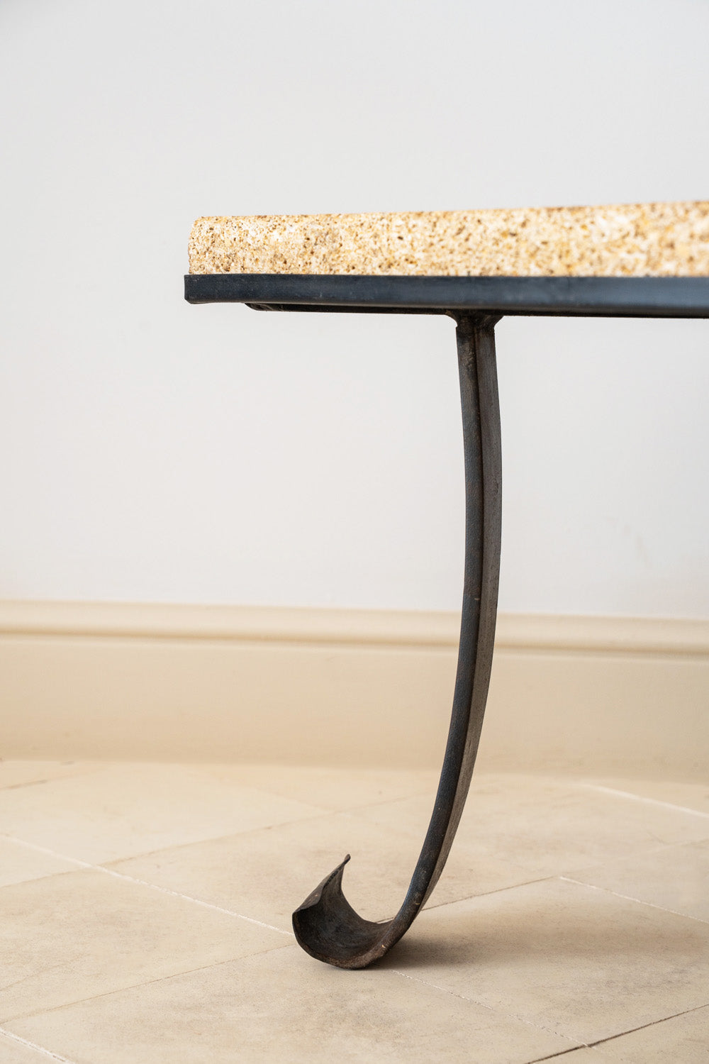 Pair of mid-century wrought iron side table