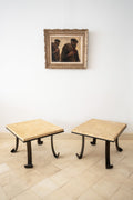 Pair of mid-century wrought iron side table