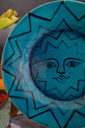 Large blue sun plate