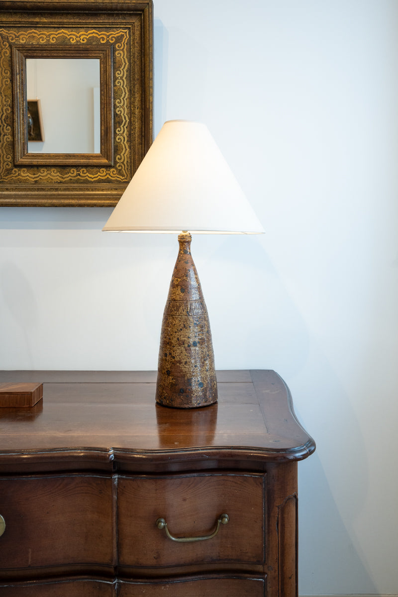 Pyrite stoneware tall lamp