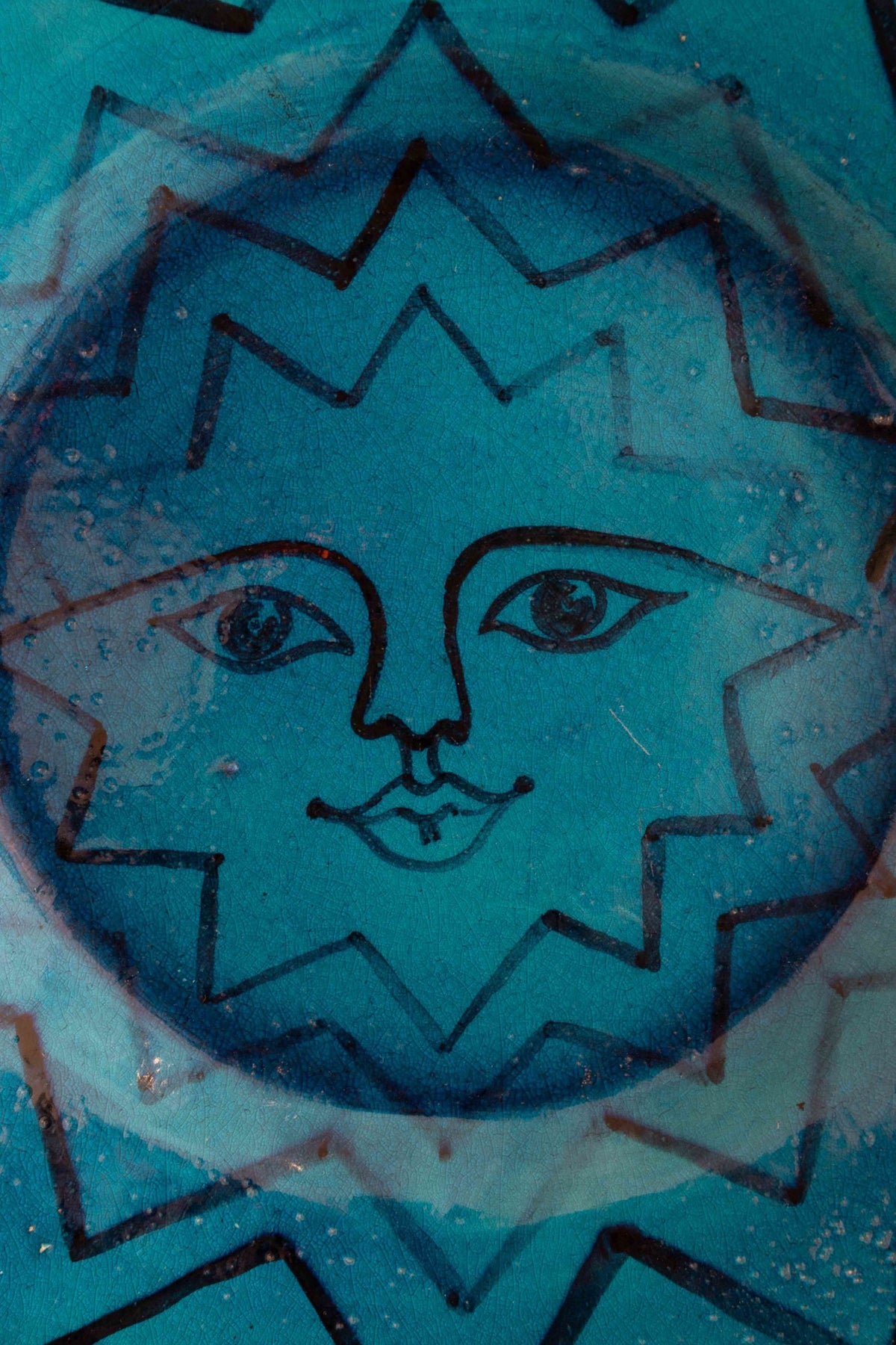 Large blue sun plate
