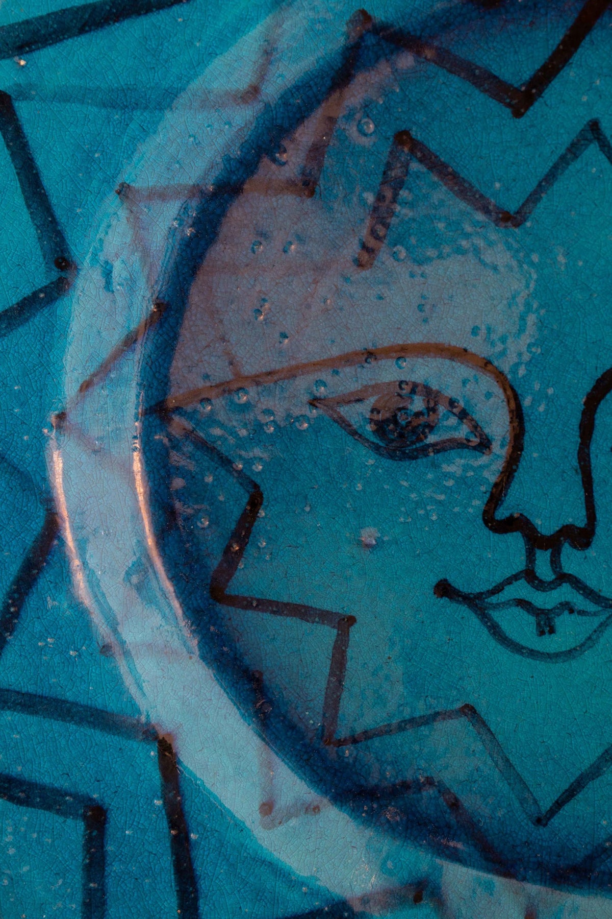 Large blue sun plate