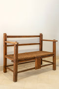 Oak and rope bench