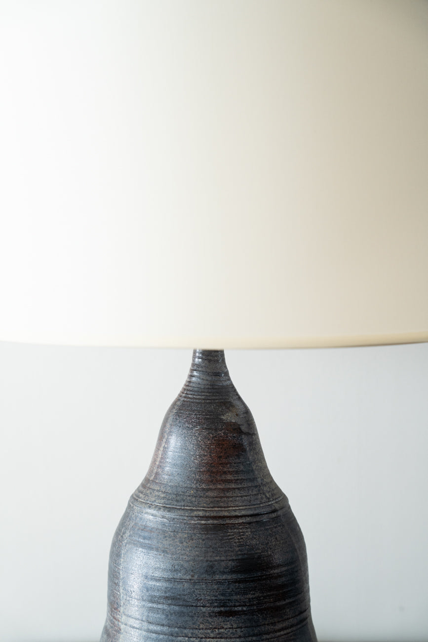 Blue glazed ceramic table lamp