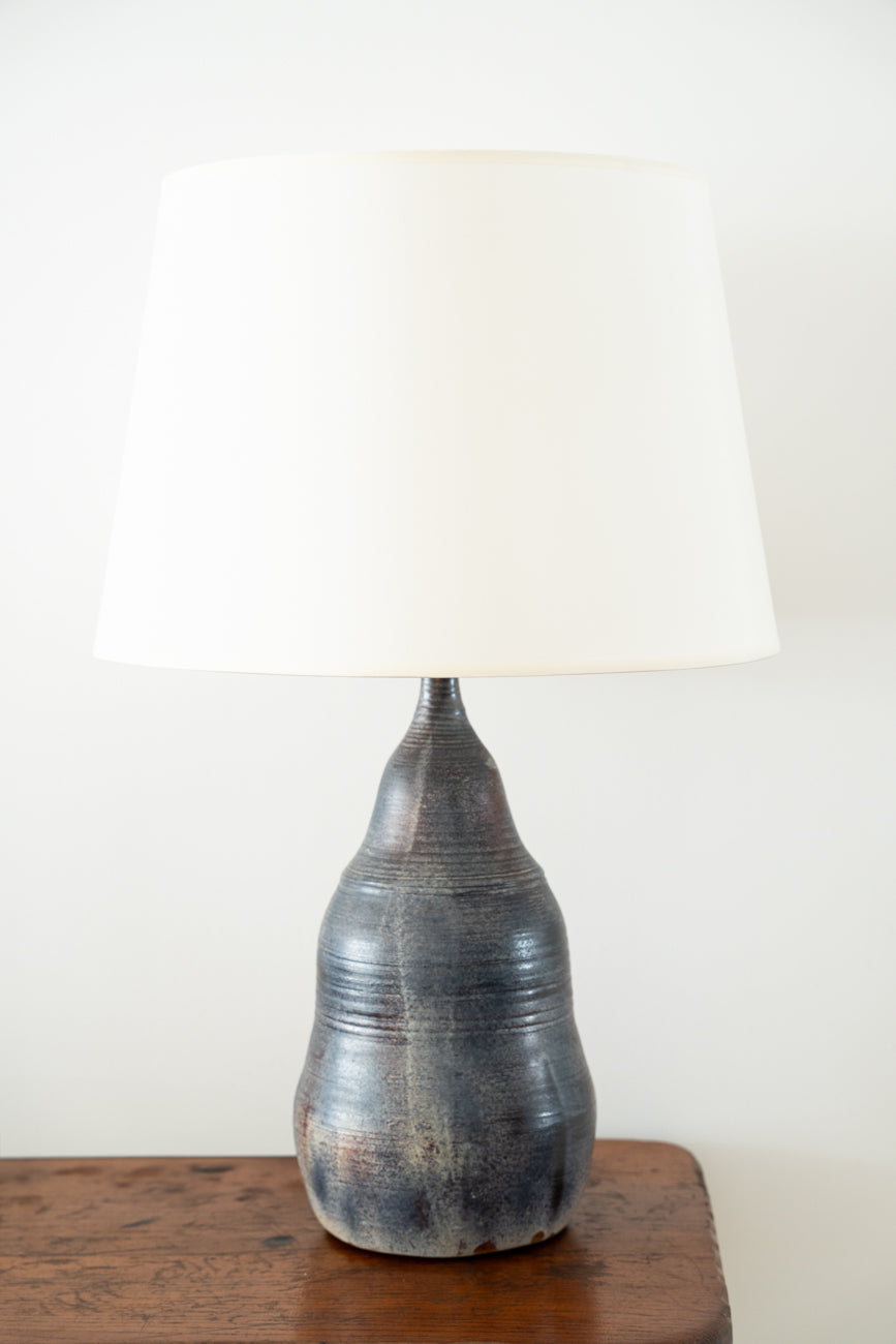Blue glazed ceramic table lamp