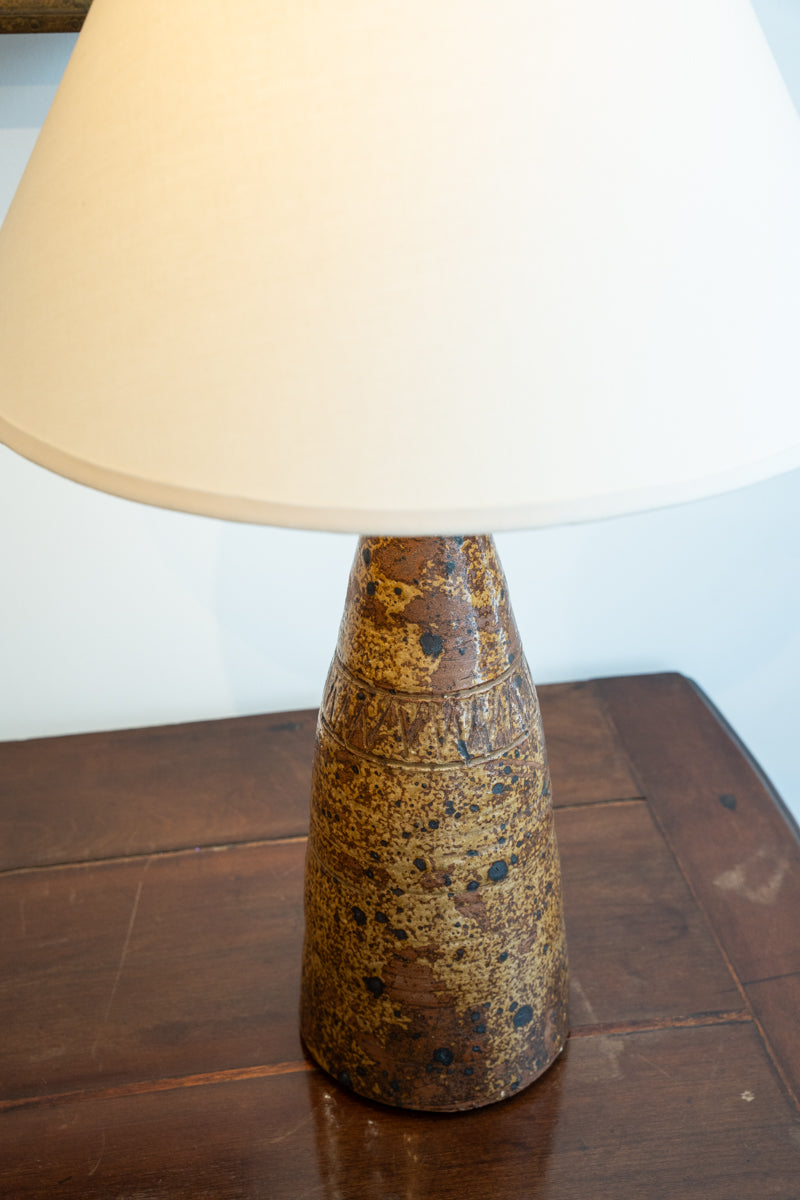 Pyrite stoneware tall lamp