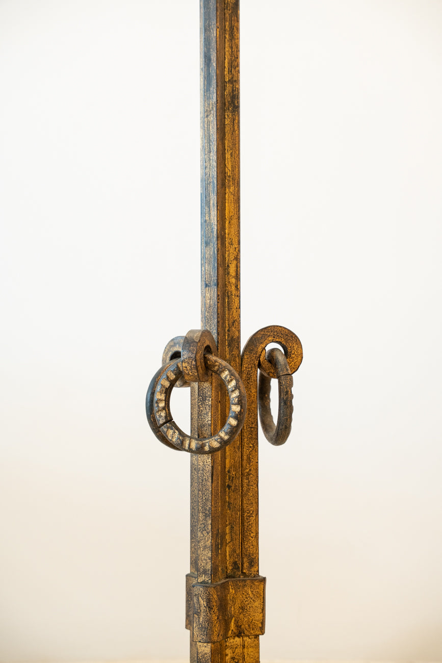 Gilded wrought iron floor lamp