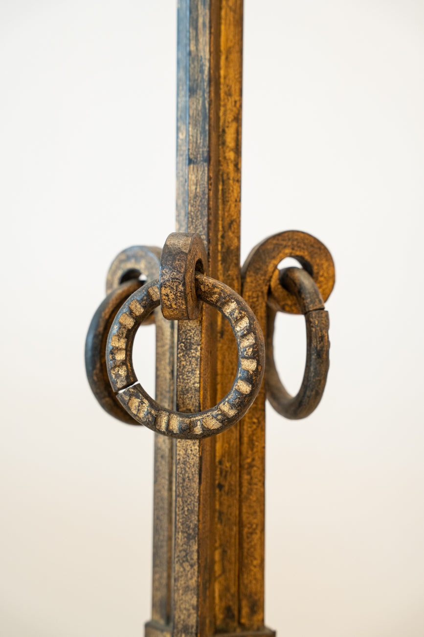 Gilded wrought iron floor lamp