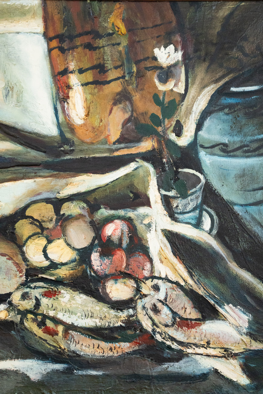 Nature morte et cadre doré