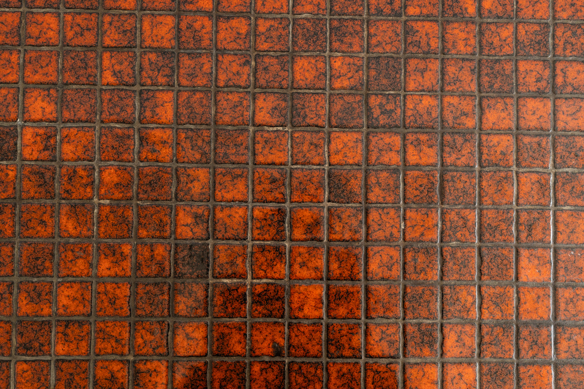 Mesa de café de palisandro y cerámica esmaltada