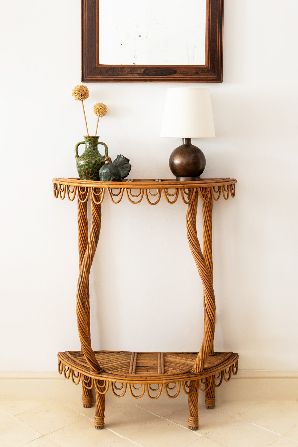 Console murale en bambou